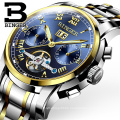 BINGER 8601 S Luxury Sport Watch Mens Automatic Mechanical Wristwatches Fashion Casual Stainless steel Relogio Masculino